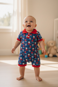 WESTERN PATRIOTIC BABY ROMPER W/ SNAPS