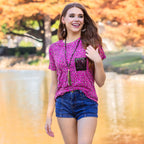 Pink & Black Leopard  Top with Sequin Pocket