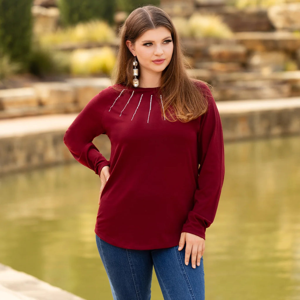Embellished Long Sleeve Top