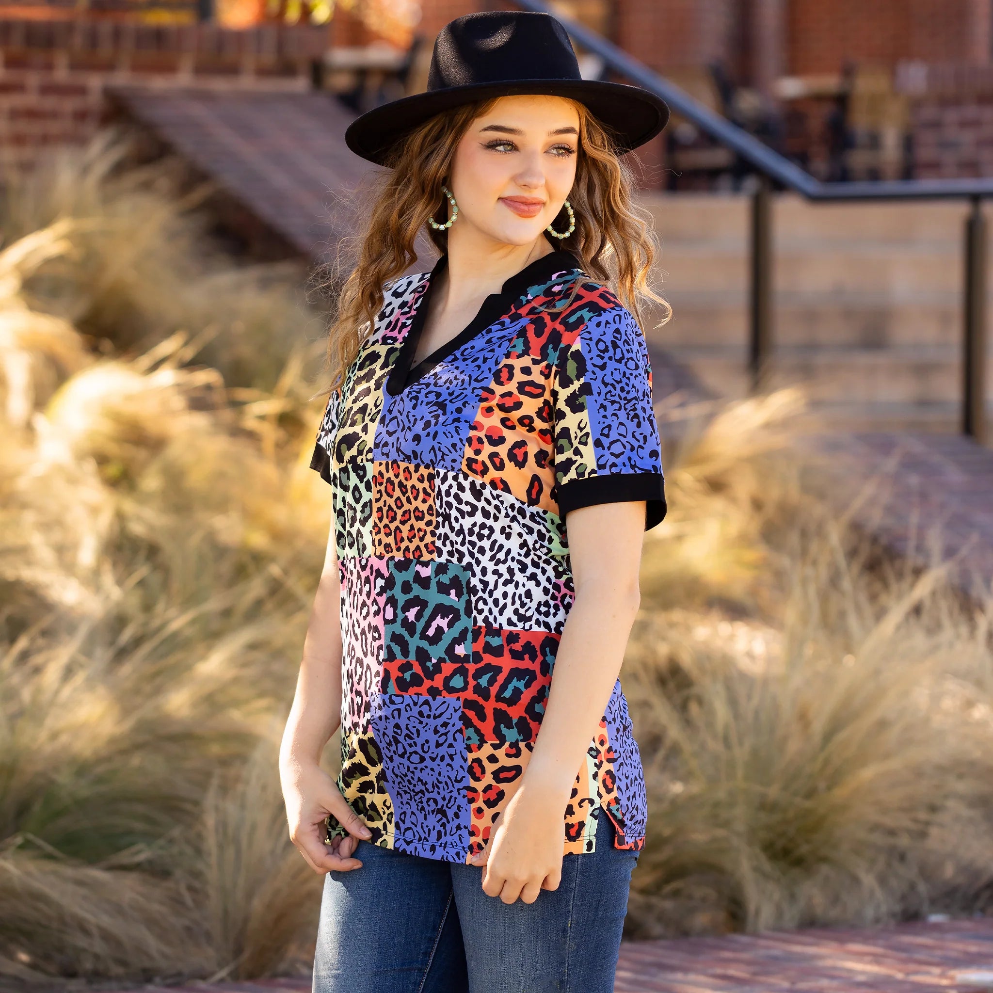 Multi Leopard Print Top