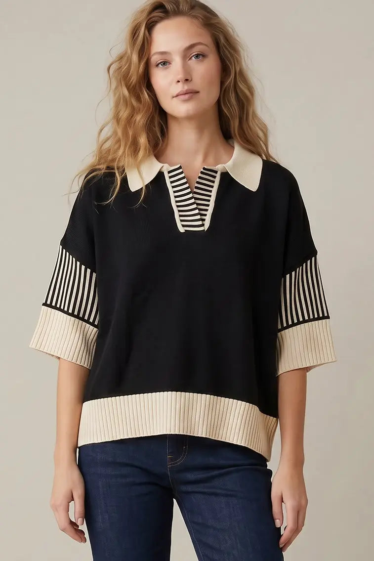 Half Sleeve Sweater Top