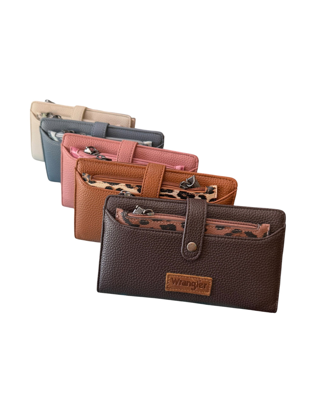 Wrangler Western Bi-Fold RFID Wallet/Wristlet with Detachable Pouch