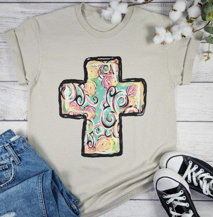 Floral Cross Tee