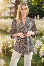 Leopard Print Shirt with Half Sleeve