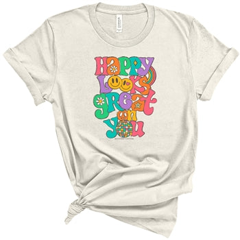 Happy Looks Great On You Front Print - Vintage White