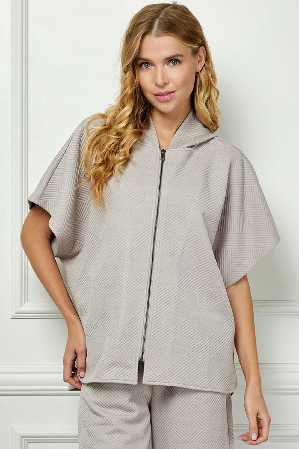 Textured Hooded Vest