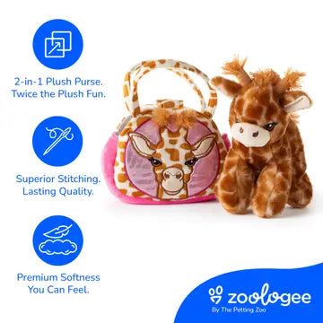 Plush Animal Set with Purse - 9" Giraffe