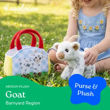 Wearable Purse & 9" Plush Goat Farm Plush & Gift