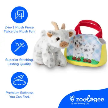 Wearable Purse & 9" Plush Goat Farm Plush & Gift