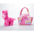 Purse & Plush Girly Giraffe Pink