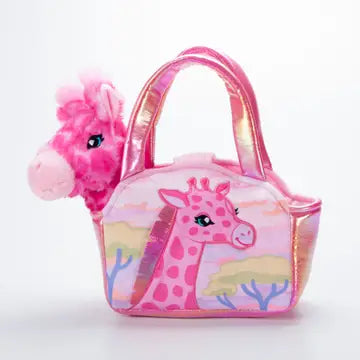 Purse & Plush Girly Giraffe Pink