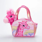 Purse & Plush Girly Giraffe Pink
