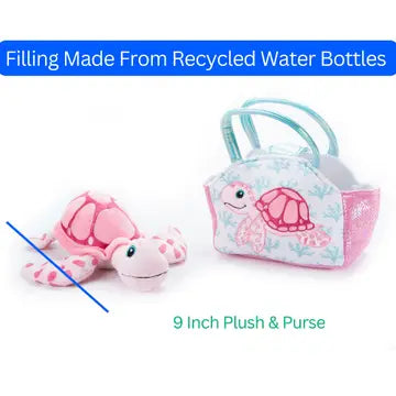 Purse & Plush Sea Turtle Pink