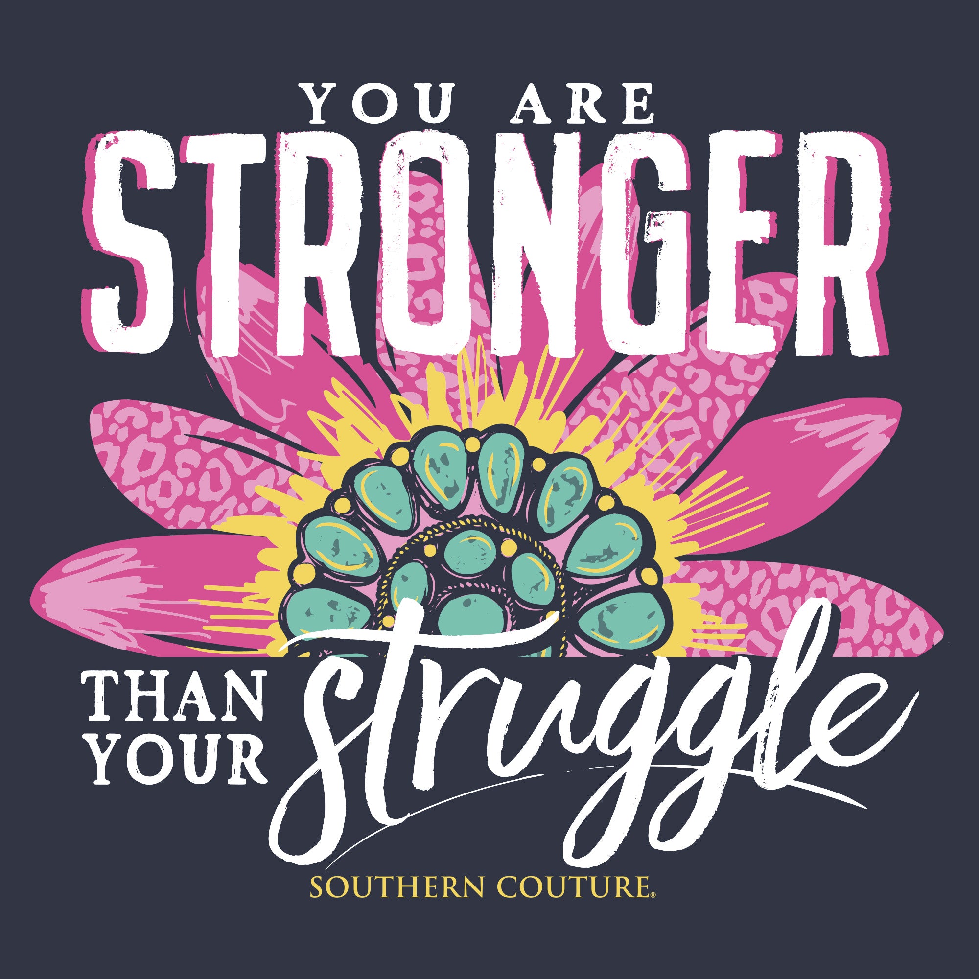 SC Soft You Are Stronger front print-Navy-Display