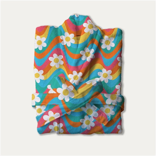 SC Super Soft Bath Robe - Retro Dasies