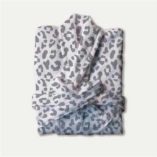 SC Super Soft Bath Robe - Grey Leopard