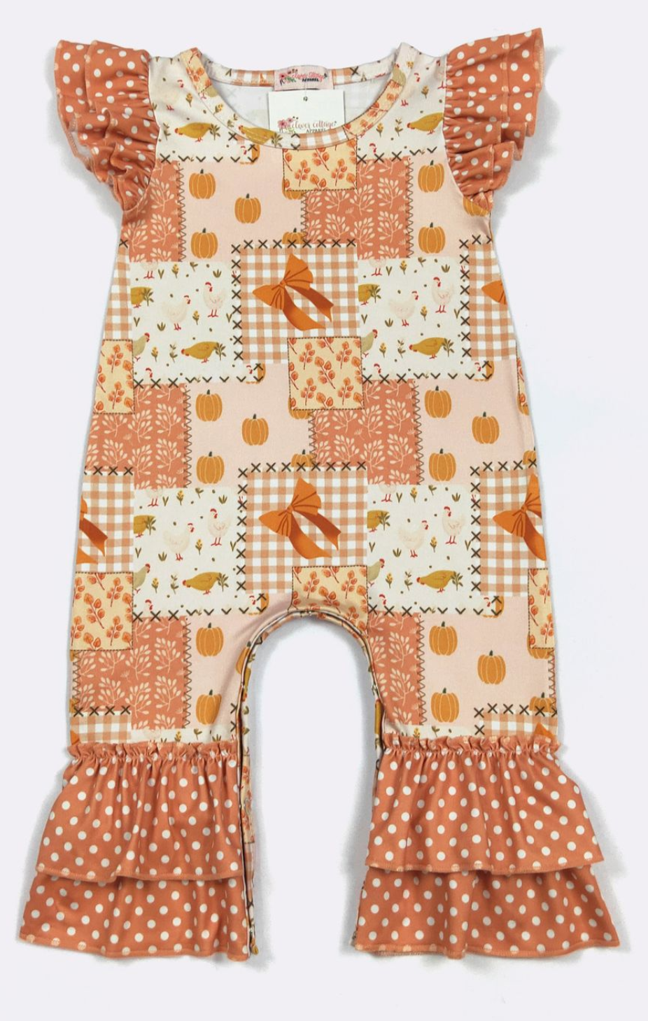 Patchwork Pumpkin Baby Romper