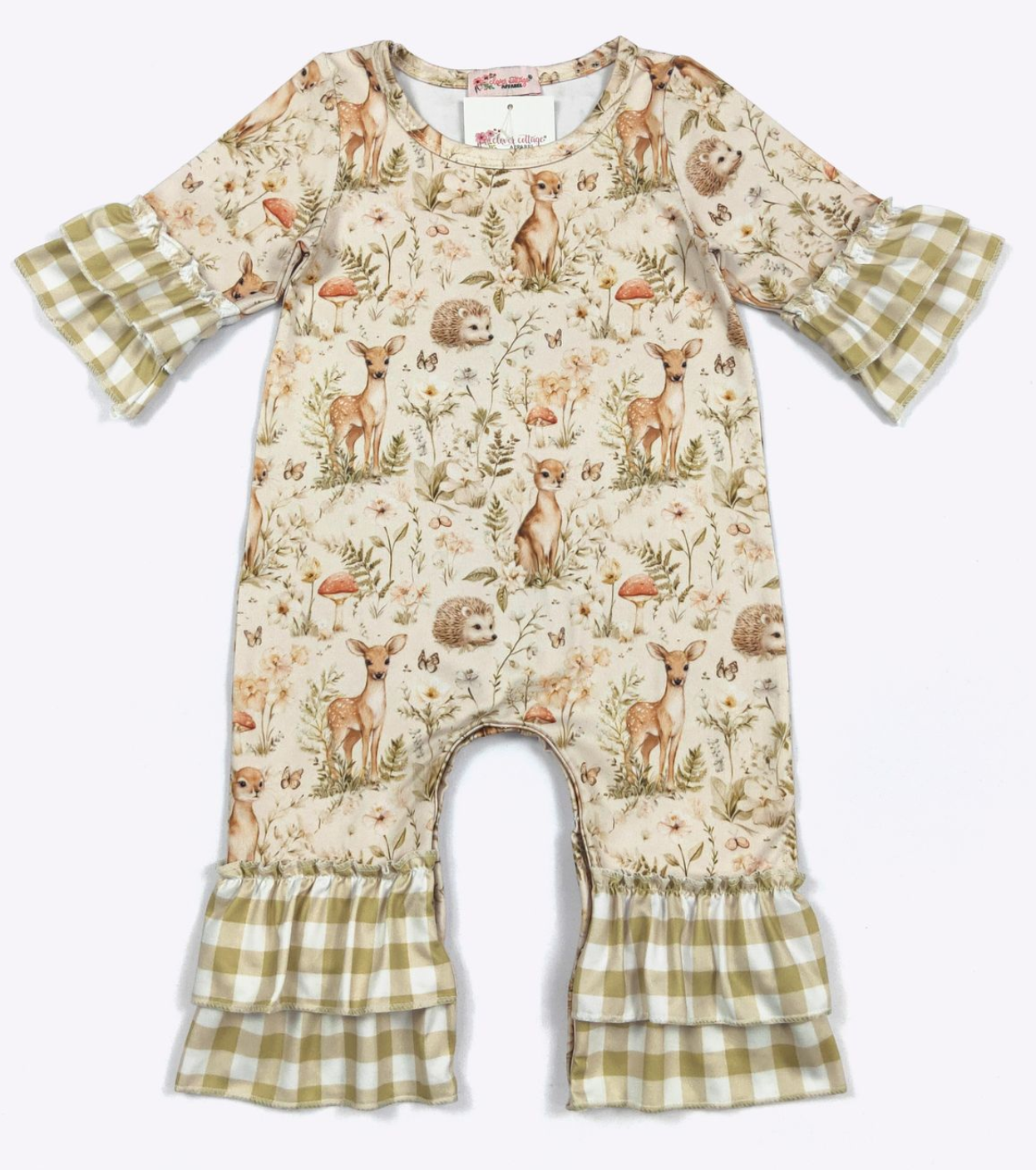 Sage Woodland Baby Romper