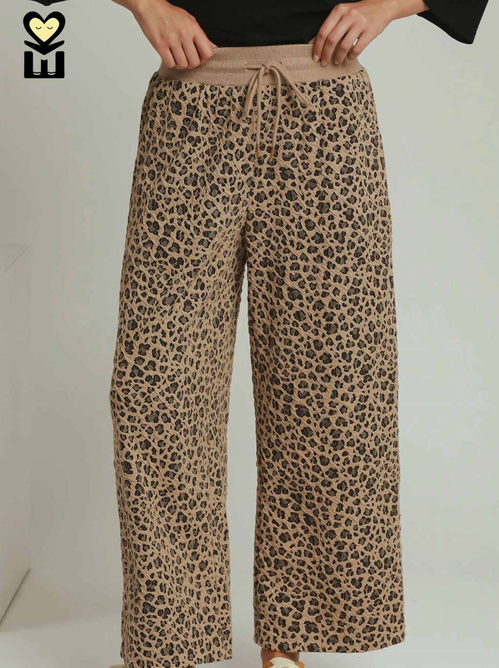 Leopard Jacquard Straight Pants