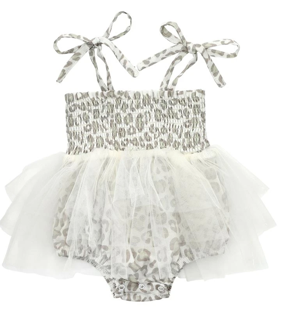 Tutu Bubble Romper - Cheetah