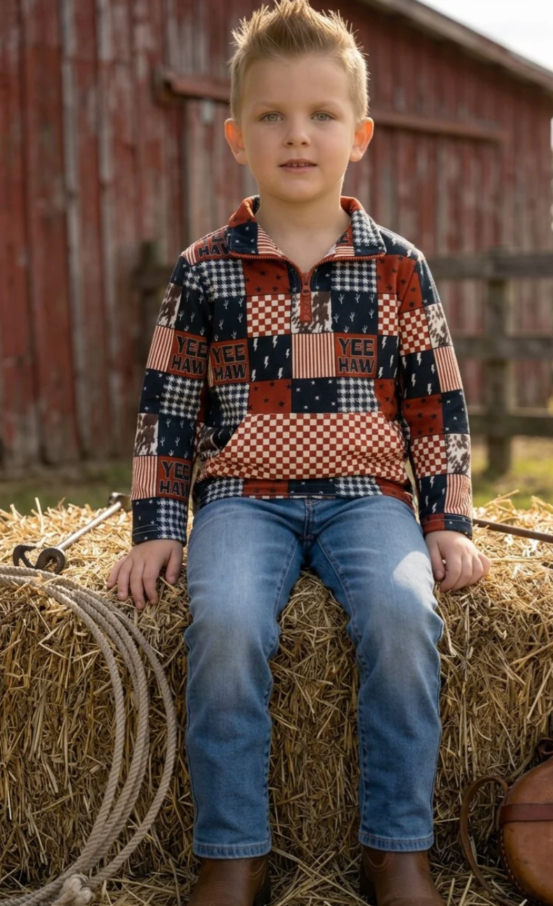 Yeehaw Brown & Black Pullover