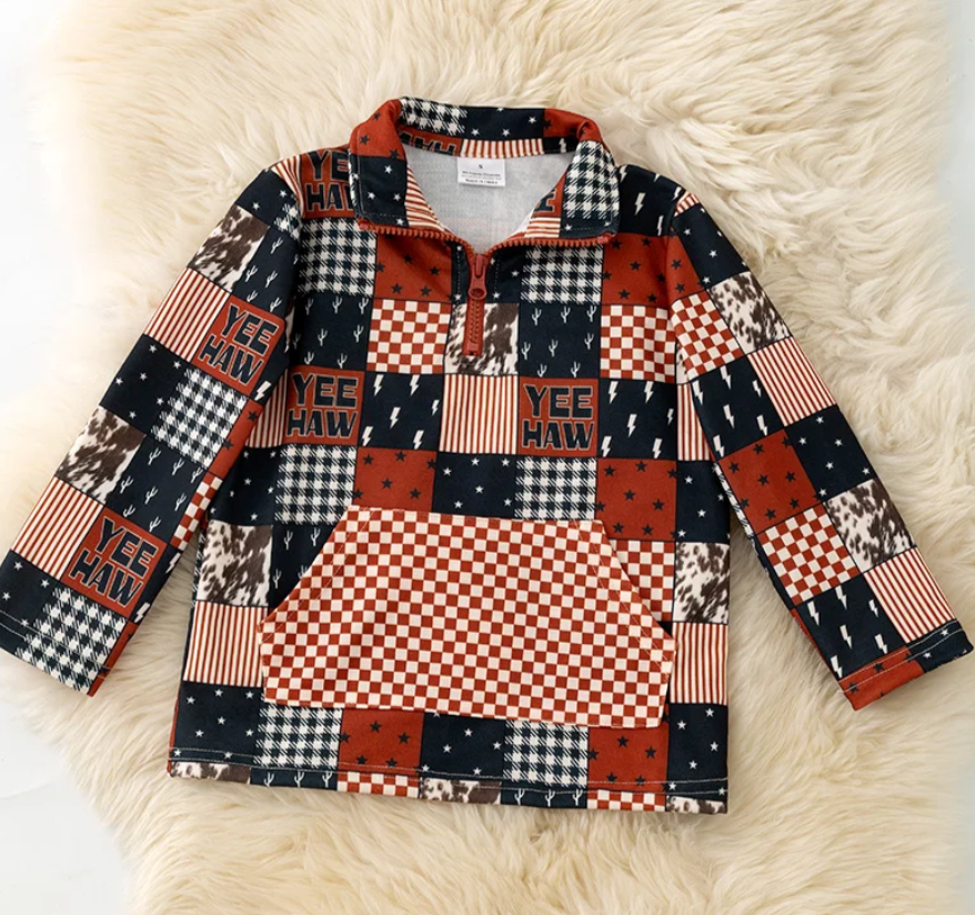 Yeehaw Brown & Black Pullover