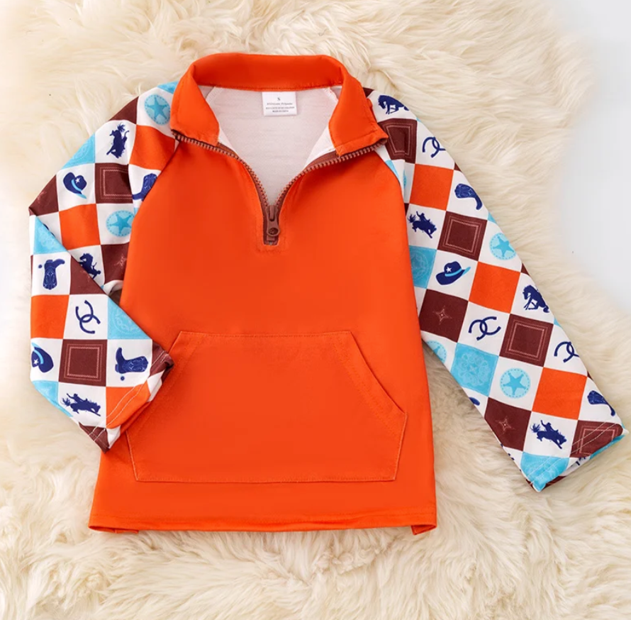 Western Orange Pullover