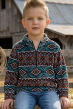 Teal & Brown Aztec Pullover