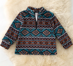 Teal & Brown Aztec Pullover