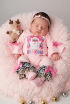 Pink Santa Printed Romper