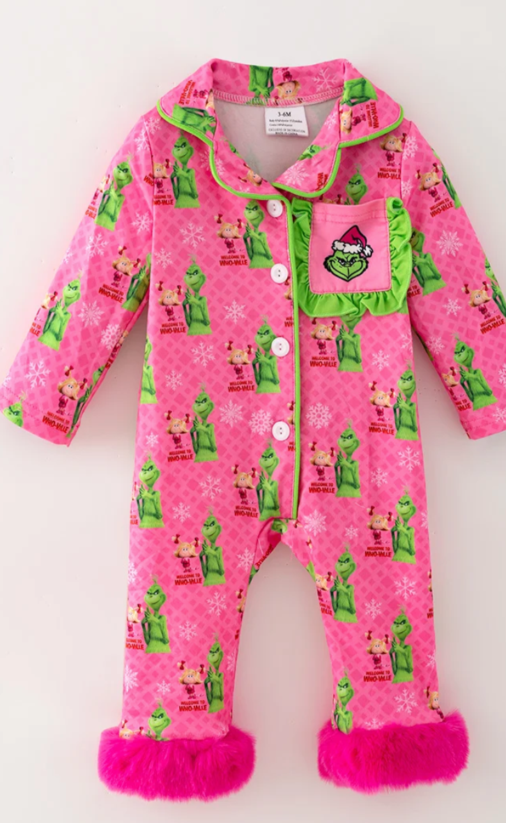 Pink Grinch Bodysuit
