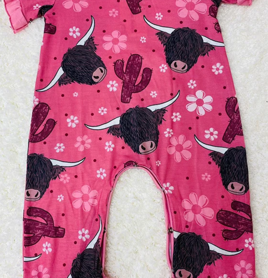 Cow Print Baby Romper