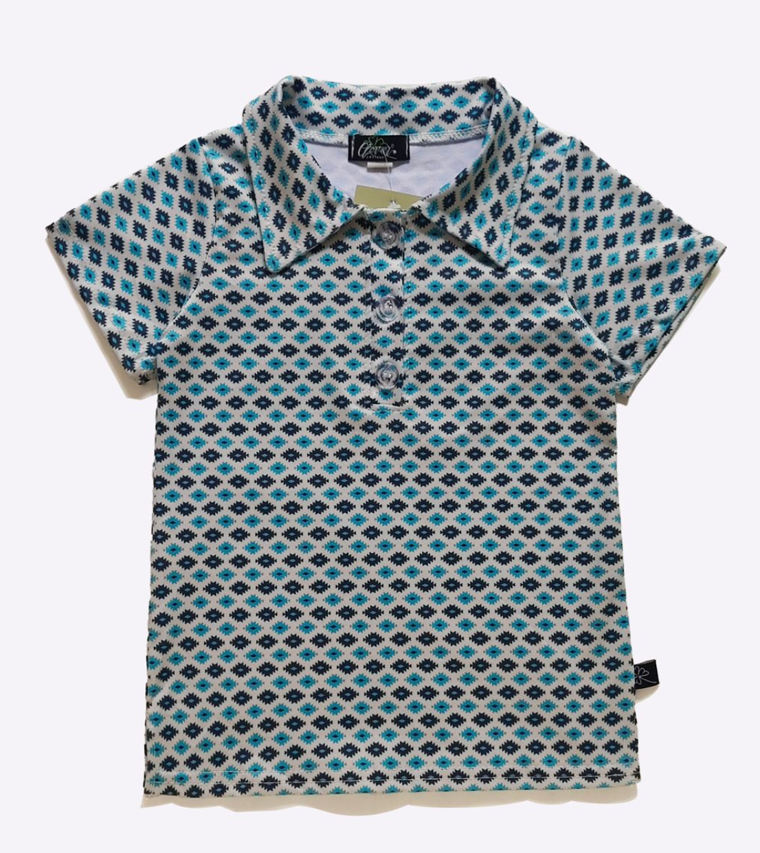 Turquoise Aztec Boy Collar Shirt