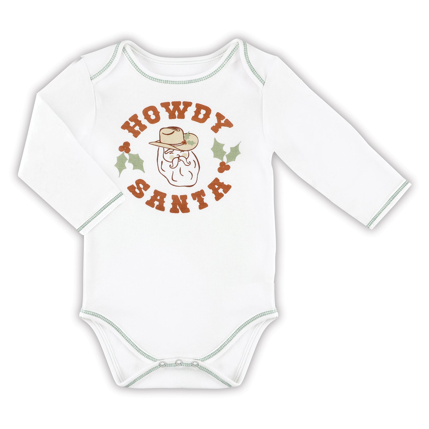 LS Snapshirt-Hwdy Santa 3-6m