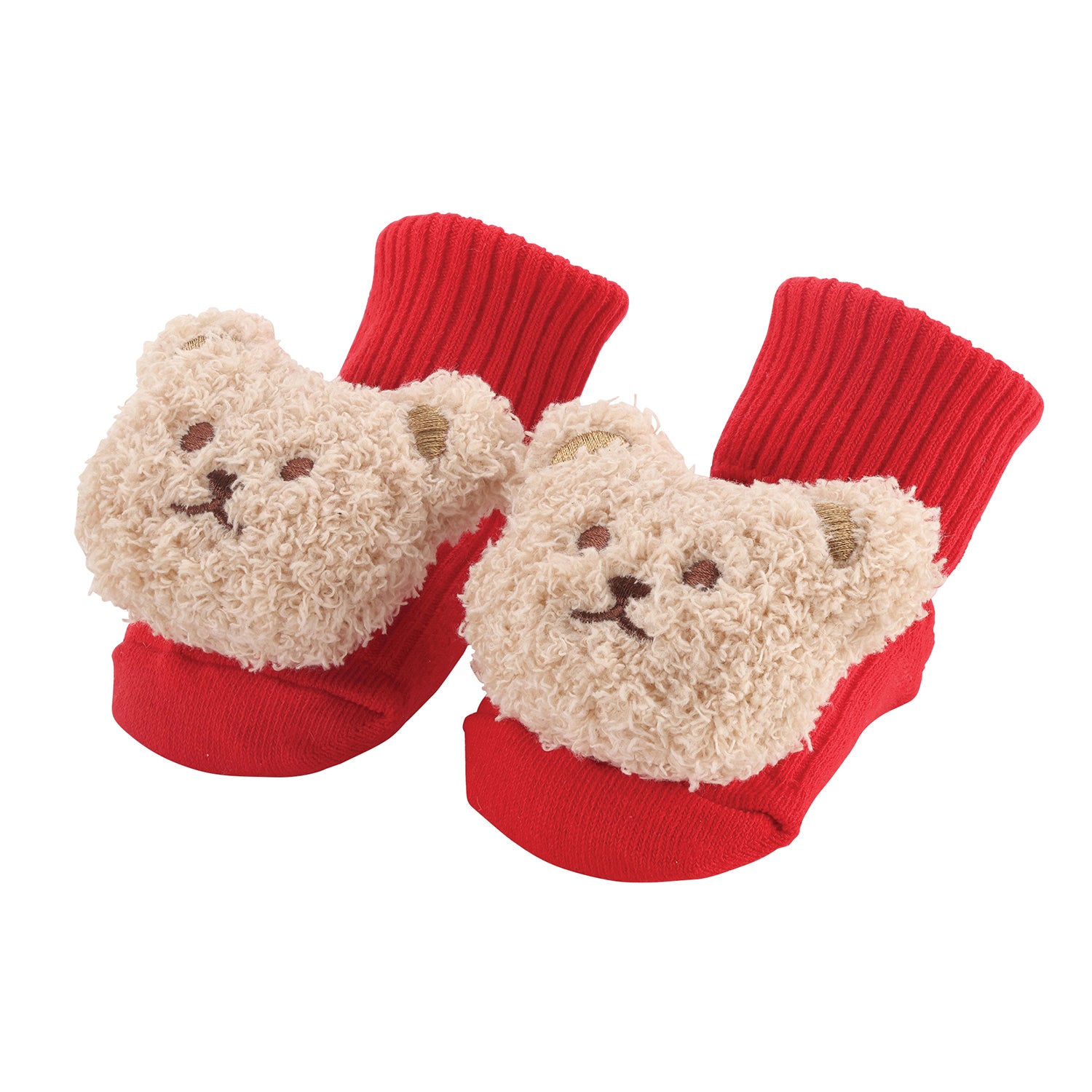 Bear Rattle Socks - Red