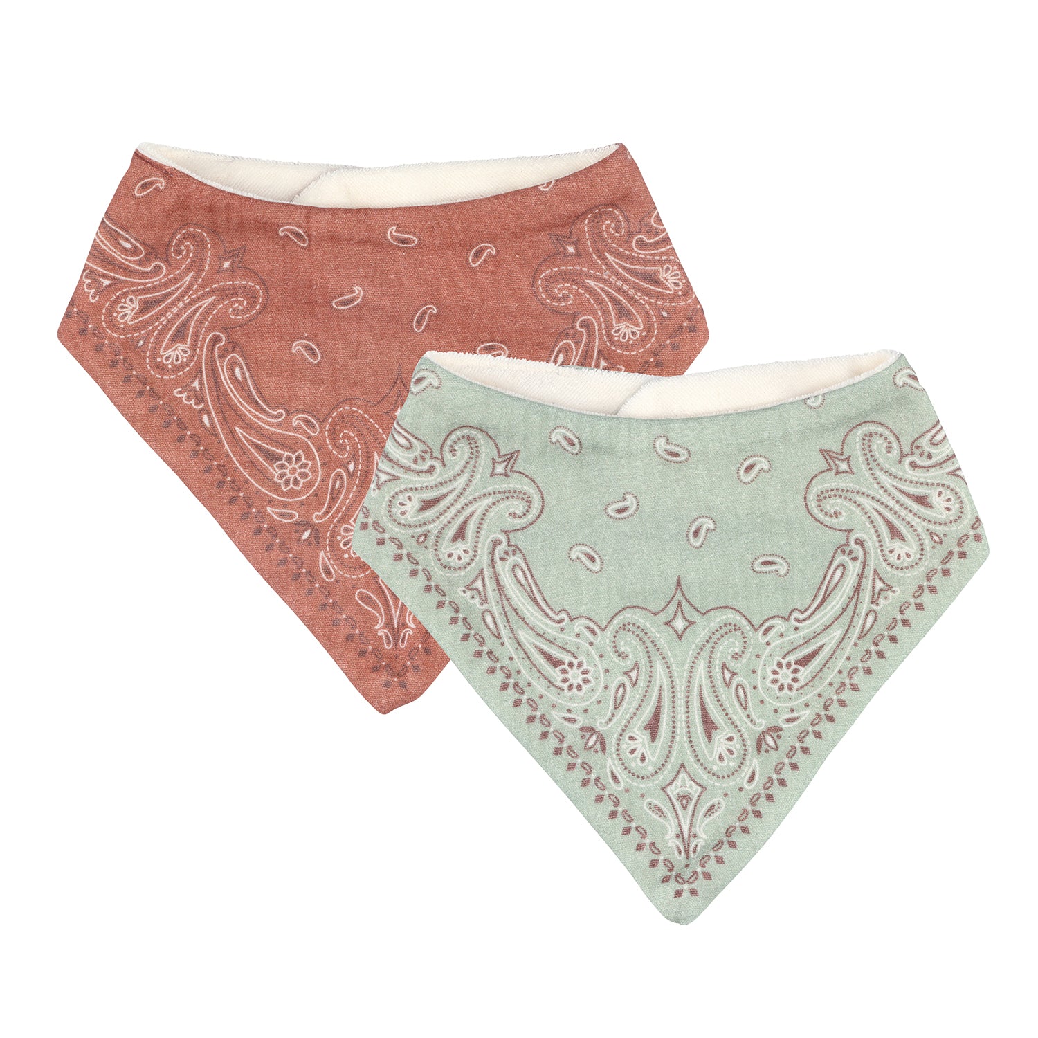 Bandana Bib Set-Brown/Green