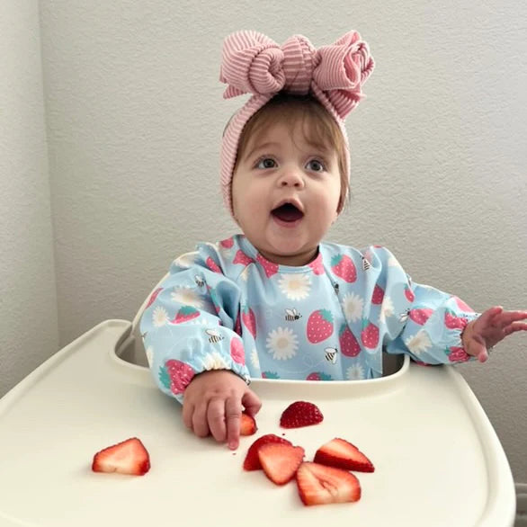 The Grayson Long Sleeve Bib - Strawberry Patch