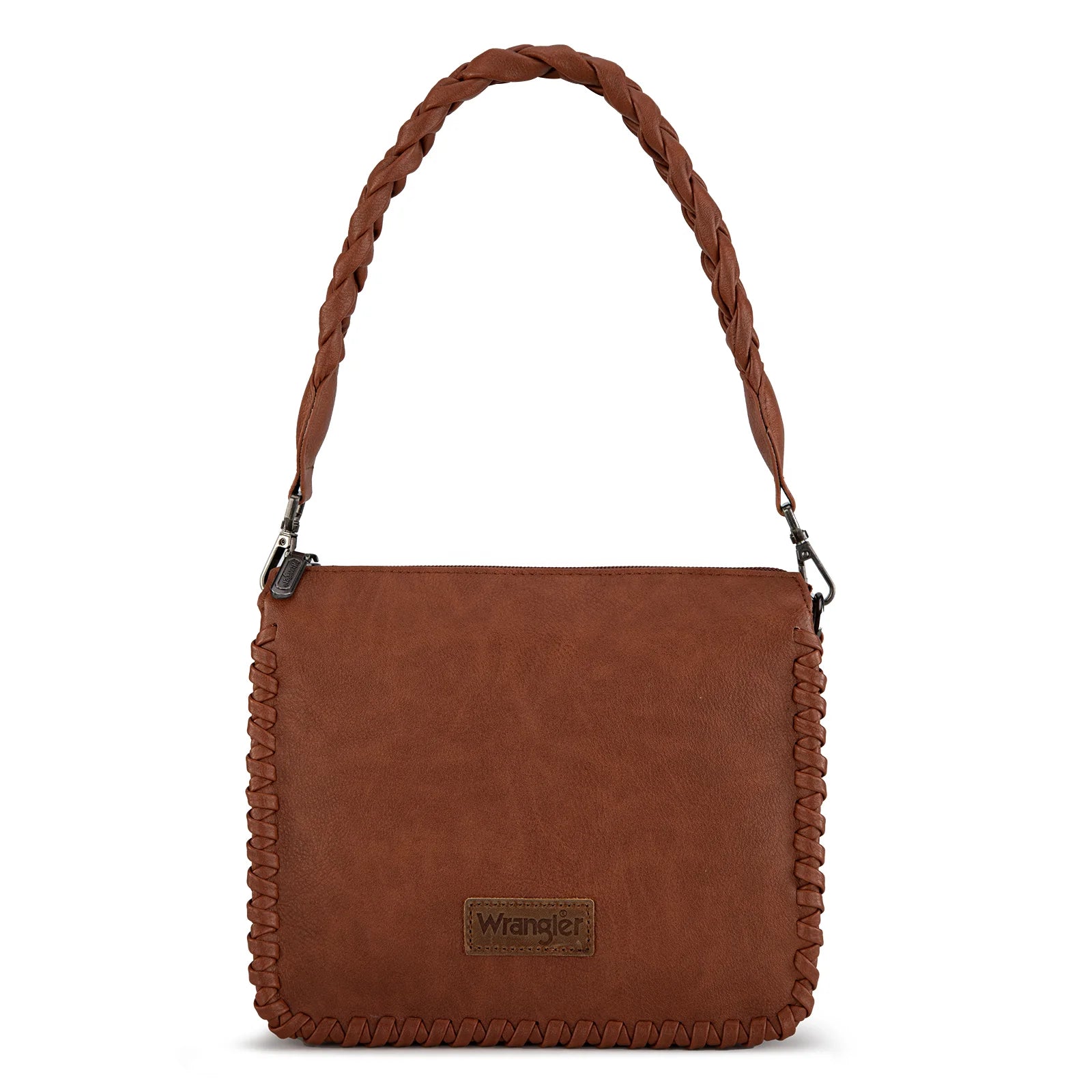 Wrangler Whipstitch Braided Strap Hobo/Crossbody Bag - Brown