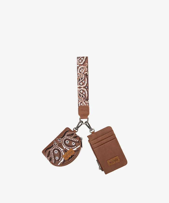 Wrangler Paisley RFID Blocking Card Coin Pouch Set