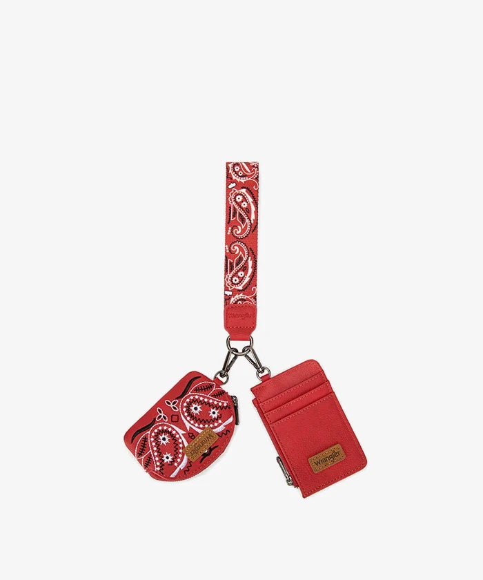 Wrangler Paisley RFID Blocking Card Coin Pouch Set