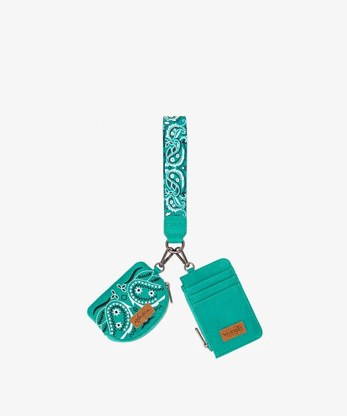 Wrangler Paisley RFID Blocking Card Coin Pouch Set