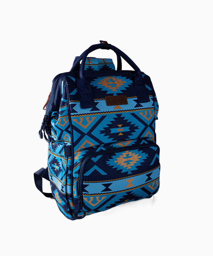 Wrangler Allover Aztec Dual Sided Print Navy Diaper Bag