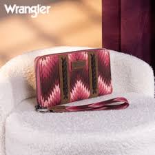 Wrangler Southwestern Art Print Wallet -Dark Pink