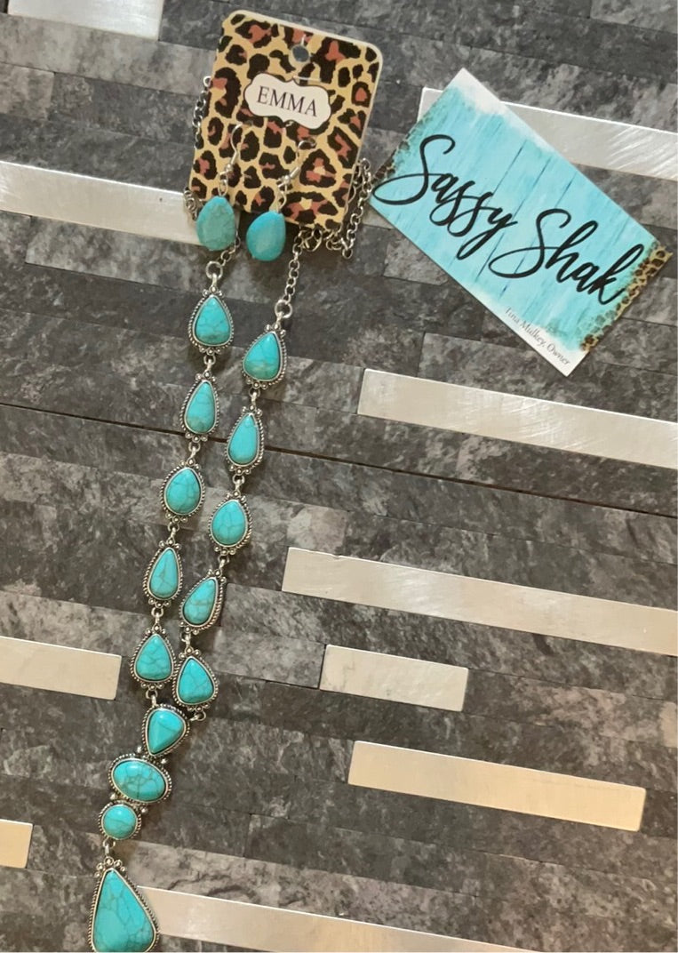 Emma Turquoise Necklace with Earrings
